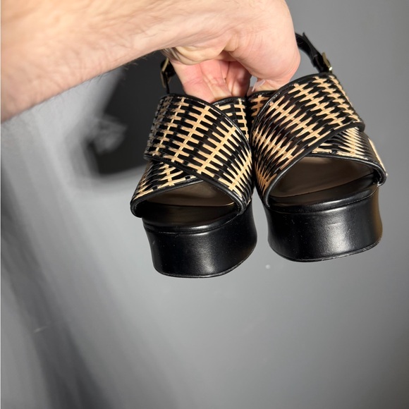 Anthropologie Cross-Strap Woven Platform Sandals Size EU 38 - Picture 5 of 7